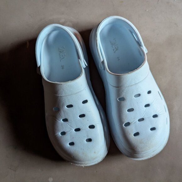 Zara AIR CHAMBER CLOGS Blue | US Size  5½ (9.5 INCHES) - Picture 14 of 16